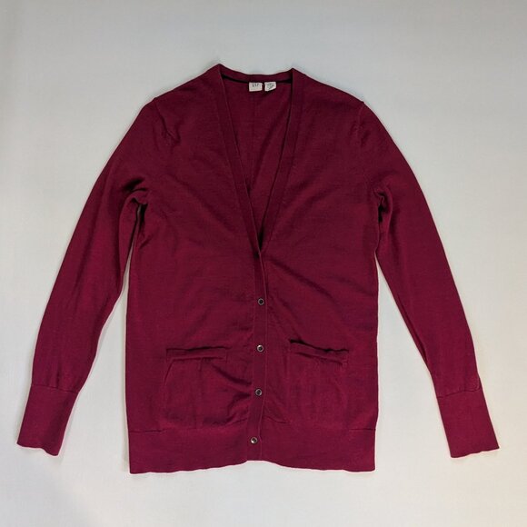 Gap Extra Fine Merino Wool Size Large Tall Magenta Machine Washable - Picture 3 of 9
